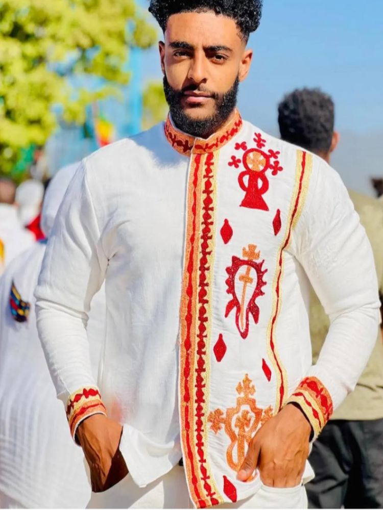 Ethiopian & Eritrean Men’s Traditional Wear | Handwoven Habesha Cultural Outfit 014
