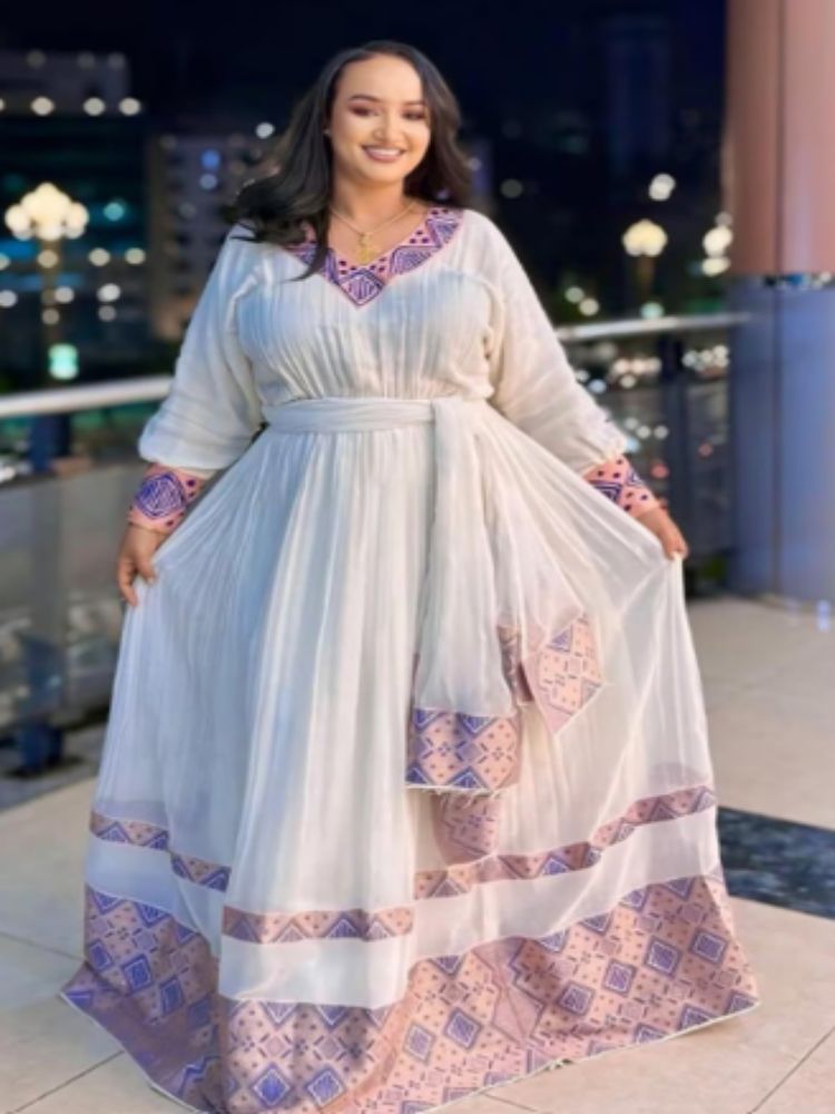 Exquisite Habesha Dress Modern Habesha Kemis Traditional Eritrean/Ethiopian dress for All Habesha Events 002