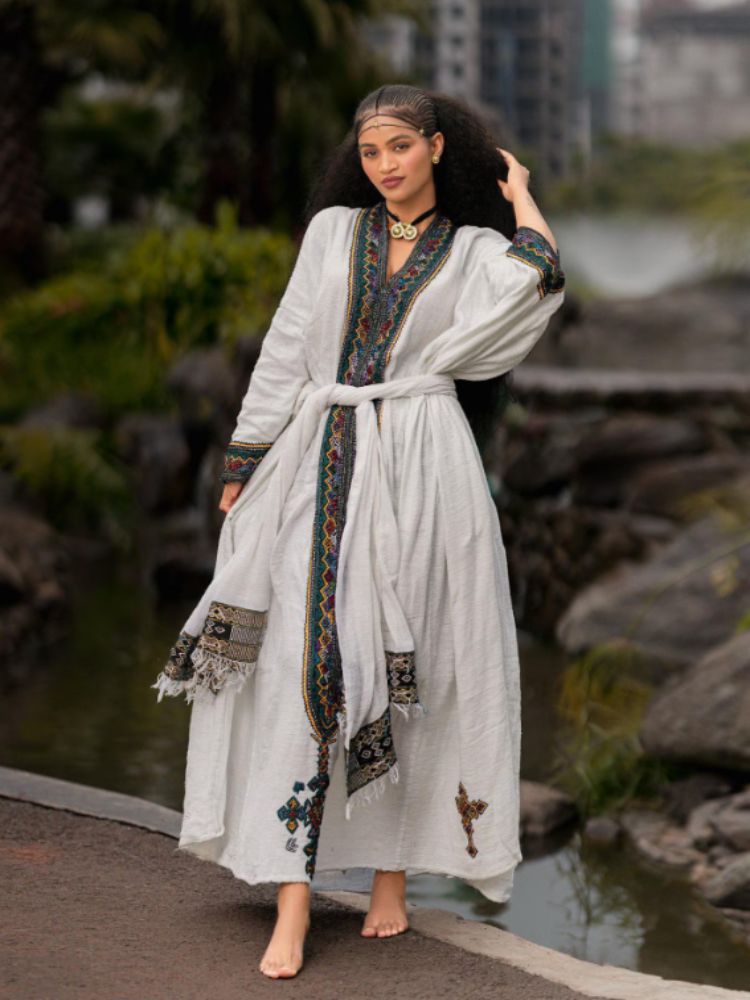 Exquisite Habesha Dress Modern Habesha Kemis Traditional Eritrean/Ethiopian dress for All Habesha Events 0201