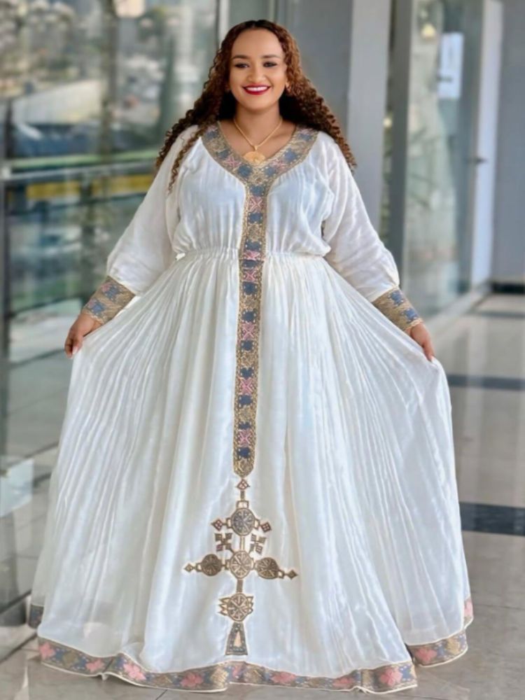 Elegant Habesha Dress Modern Habesha Kemis Traditional Eritrean/Ethiopian dress for All Habesha Events 026