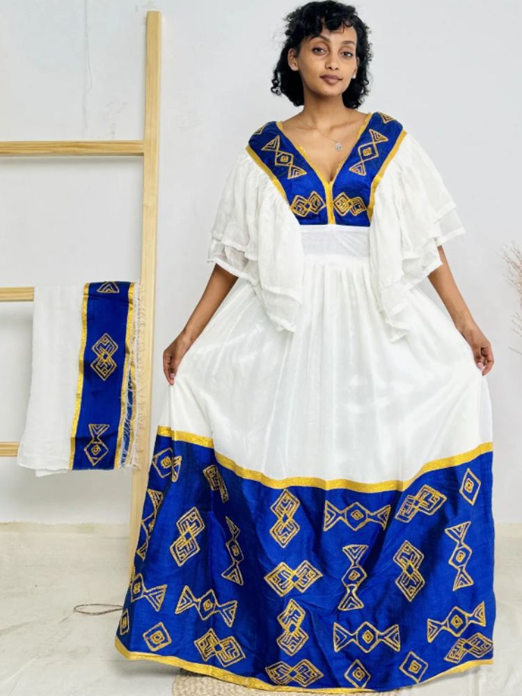 Elegant Habesha Dress Modern Habesha Kemis Traditional Eritrean/Ethiopian dress for All Habesha Events 028
