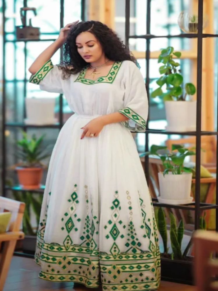 Exquisite Habesha Dress Modern Habesha Kemis Traditional Eritrean/Ethiopian dress for All Habesha Events 032