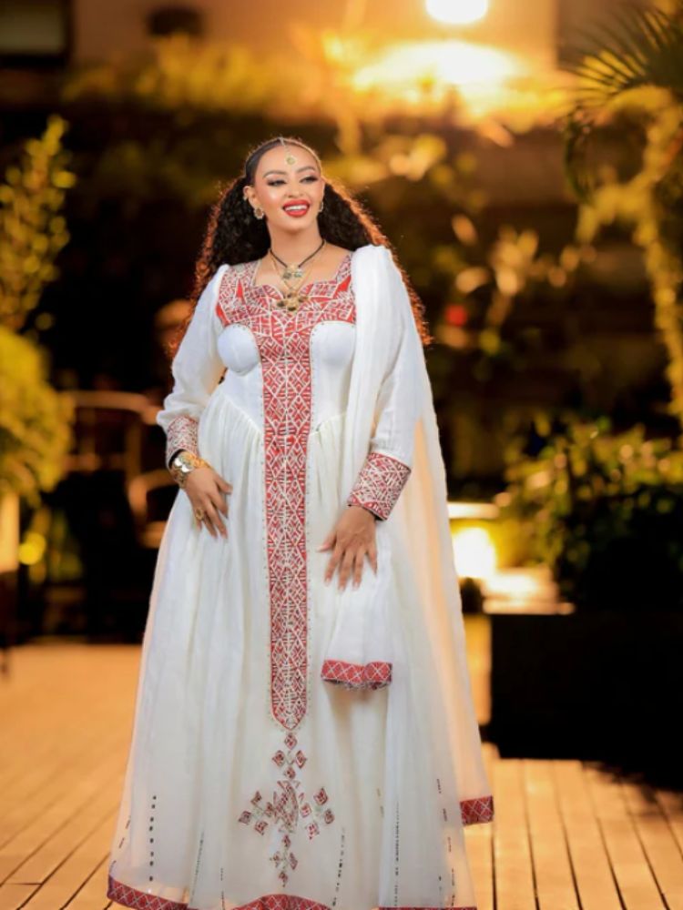Exquisite Habesha Dress Modern Habesha Kemis Traditional Eritrean dress for All Habesha Events 036