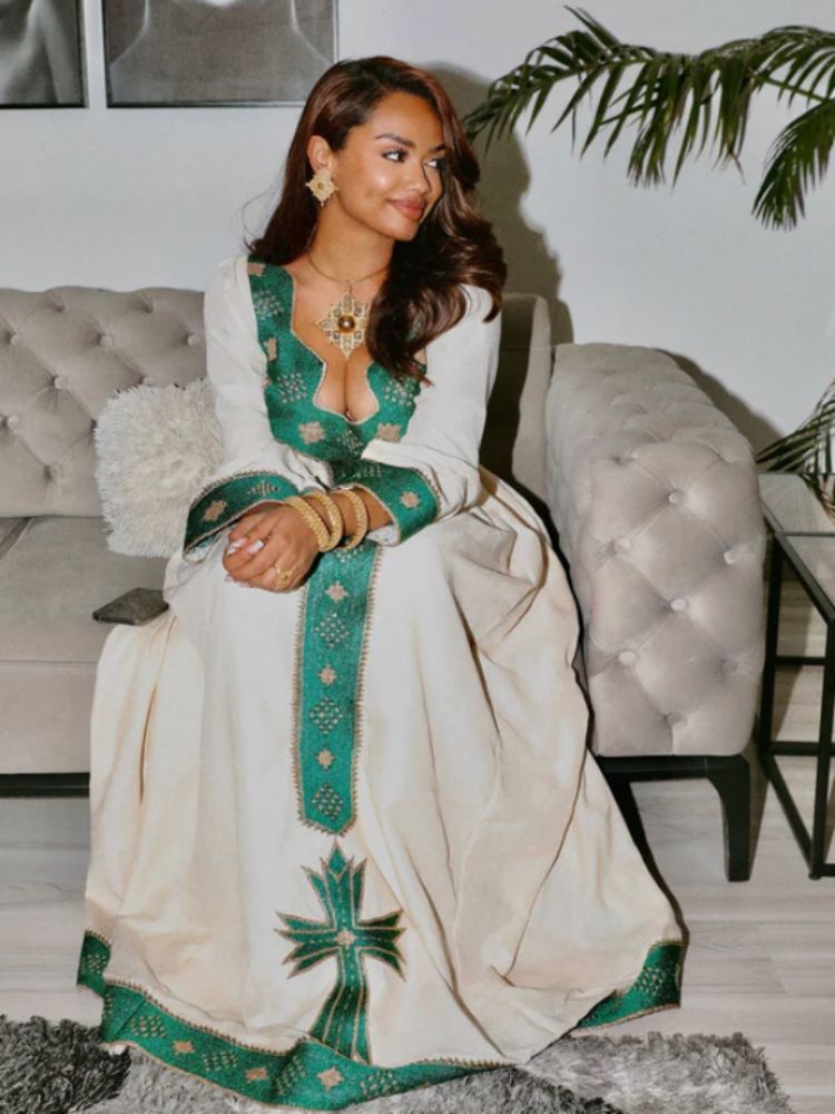 Elegant Habesha Dress Modern Habesha Kemis Traditional Eritrean/Ethiopian dress for All Habesha Events 028