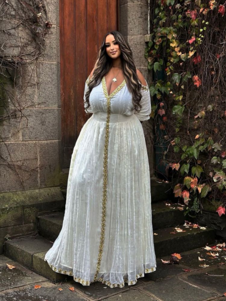 Modern Habesha Kemis Traditional Eritrean/Ethiopian dress for All Habesha Events 057