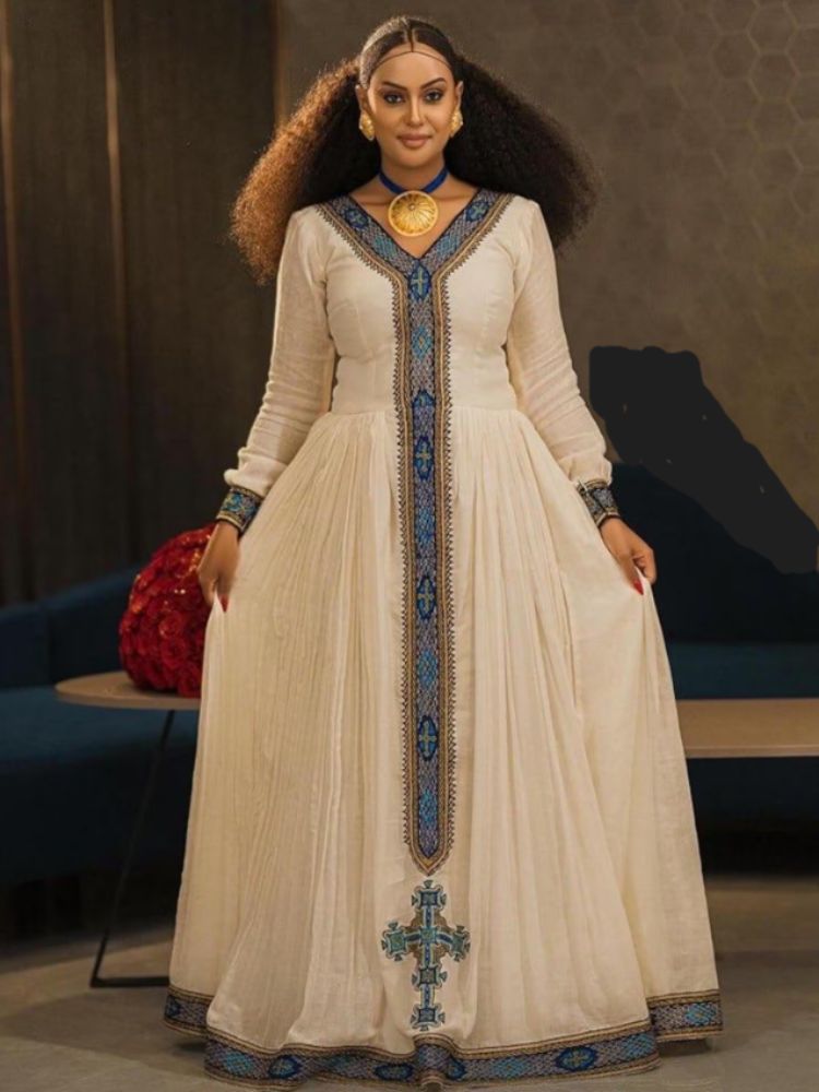 Exquisite Habesha Dress Modern Habesha Kemis Traditional Eritrean/Ethiopian dress for All Habesha Events 054