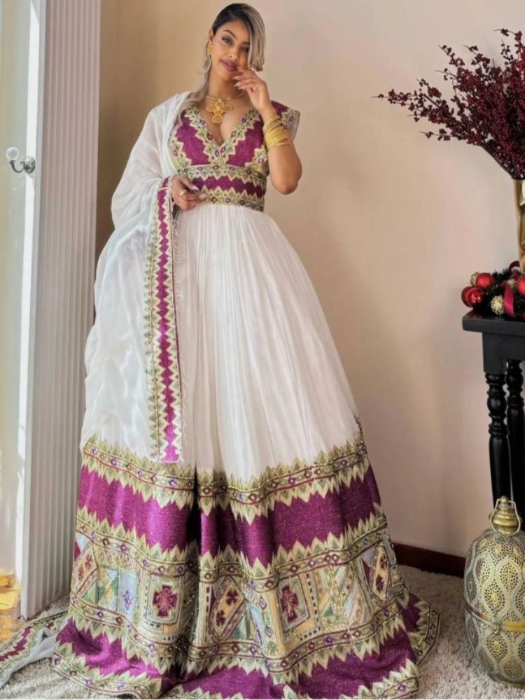 Habesha Dress Modern Habesha Kemis Ethiopian/Eritrean Dress 065