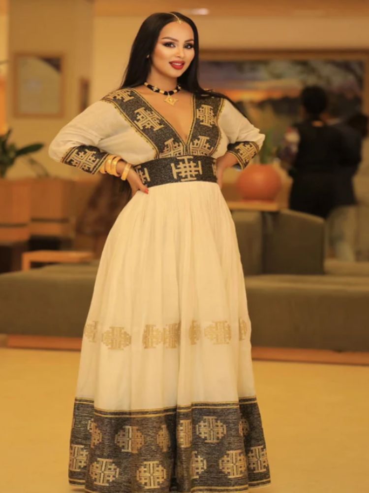 Habesha Dress Modern Habesha Kemis Traditional Eritrean/Ethiopian dress for All Habesha Events 007