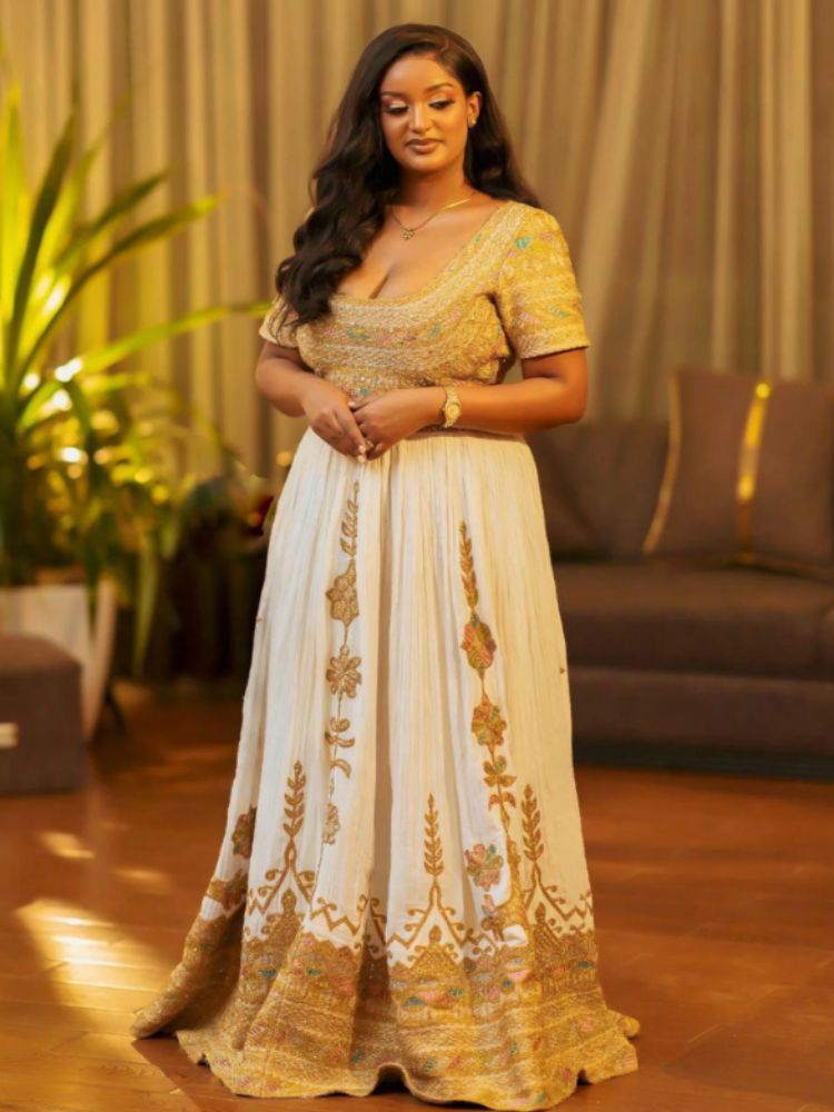 Habesha Dress Modern Habesha Kemis Ethiopian/Eritrean Dress 080