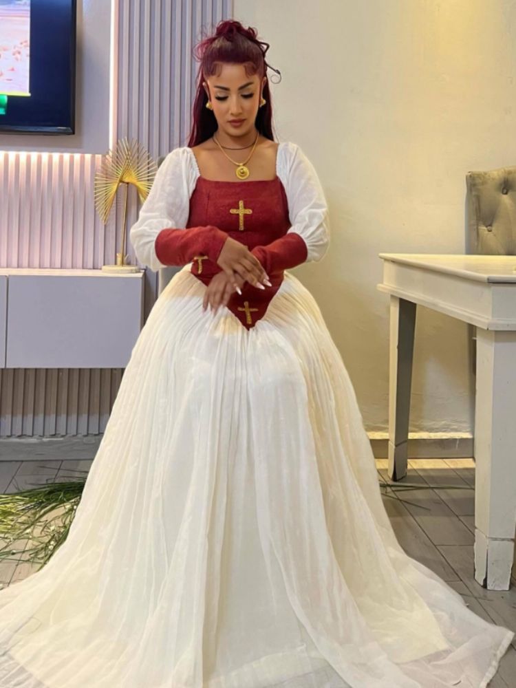 Habesha Dress Modern Habesha Kemis Ethiopian/Eritrean Dress 083