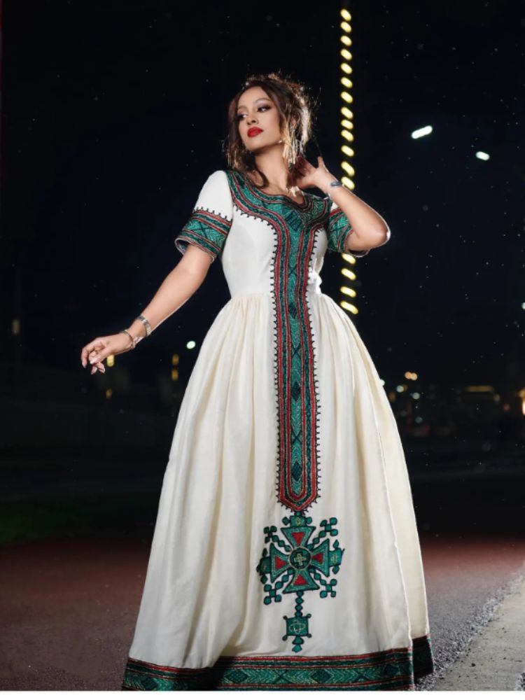 Habesha Dress Modern Habesha Kemis Ethiopian/Eritrean Dress 092