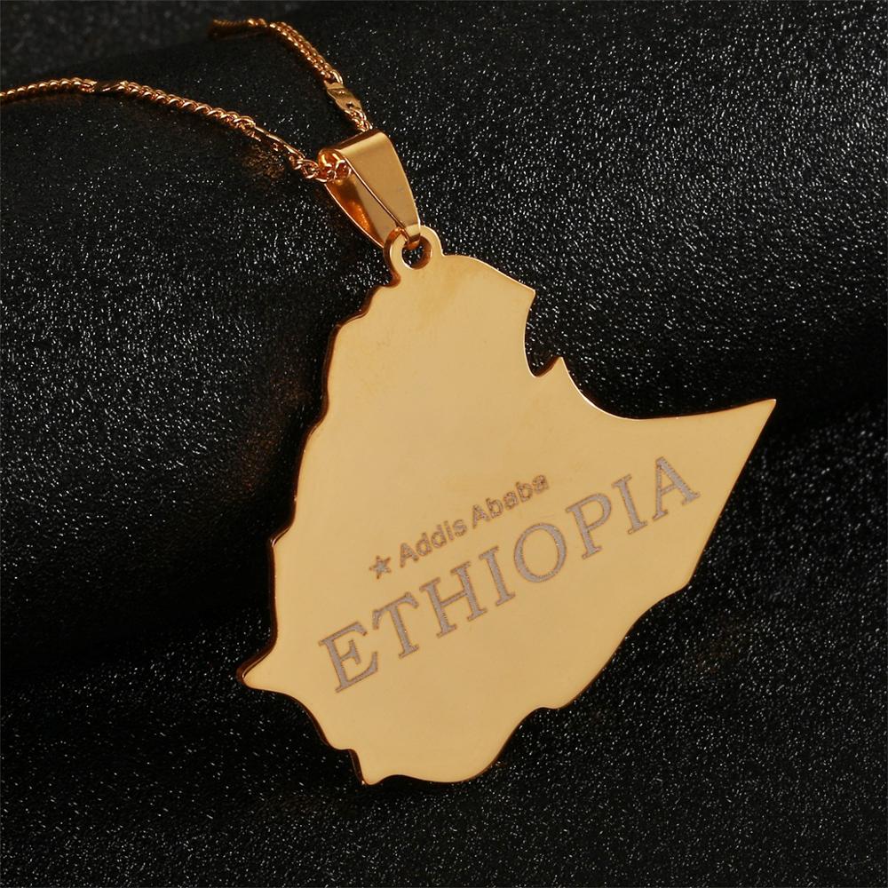 Ethiopian Map Necklace Jewelry