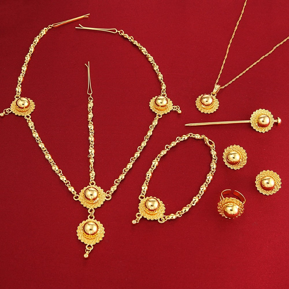 Habesha Set Jewelry Style 24K Gold Color